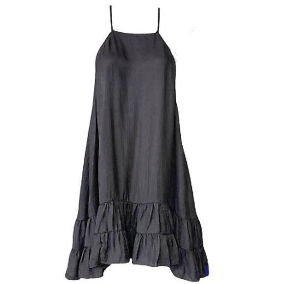 Free People Intimately Dark Gray Tiered Hem Slip Dress Size XS - Picture 1 of 7